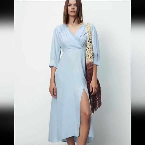 knee length dresses for ladies Zara Shirt Midi Dress